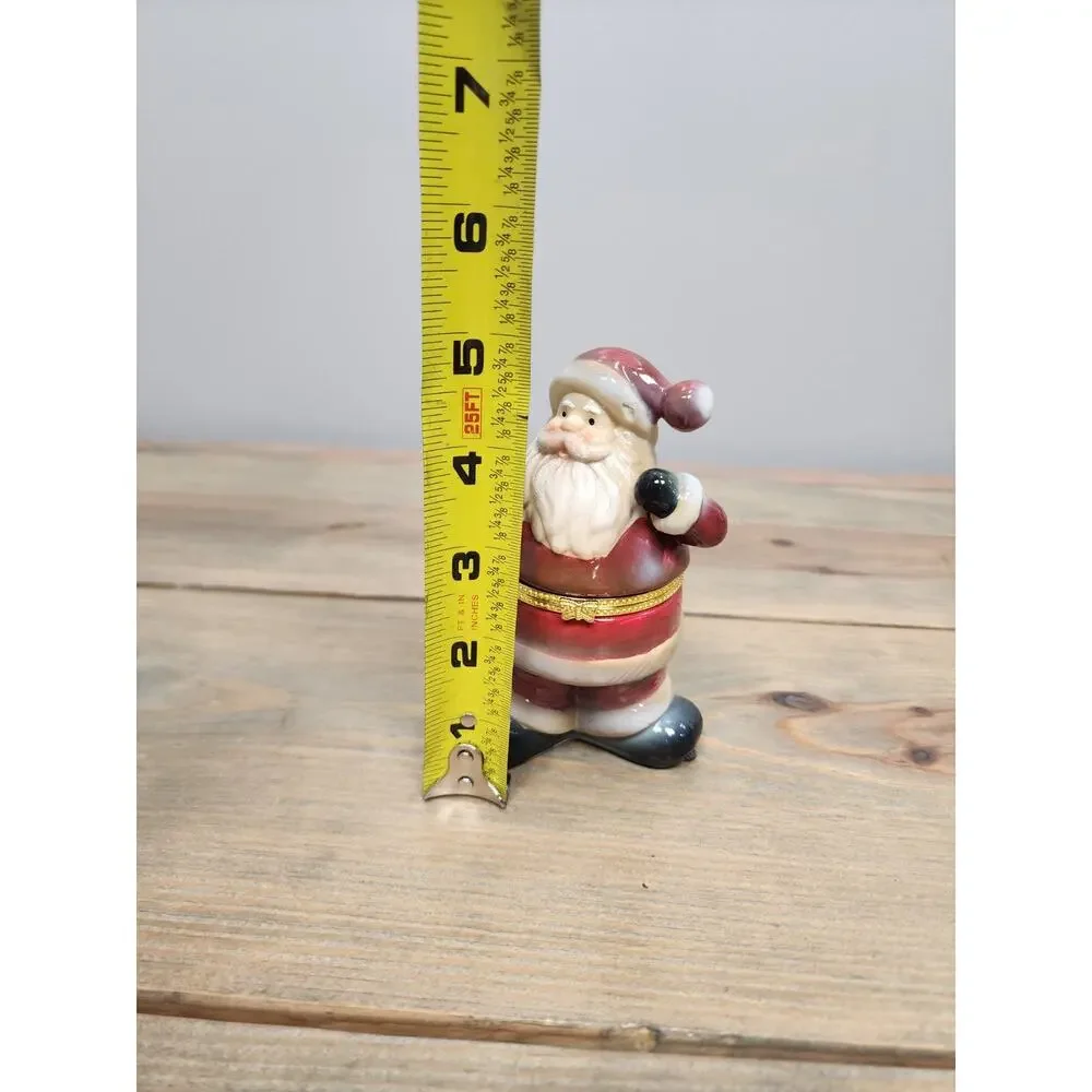 Santa Clause Trinket Box ceramic Figurine 5